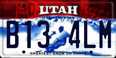 UT license plate B134LM