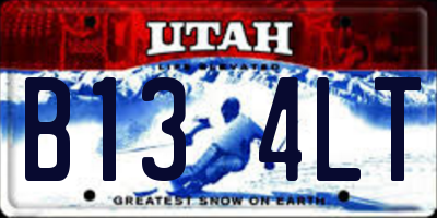 UT license plate B134LT