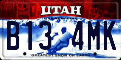 UT license plate B134MK