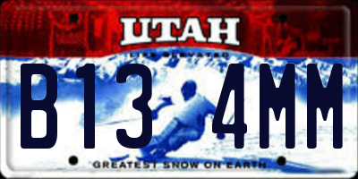 UT license plate B134MM