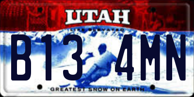 UT license plate B134MN