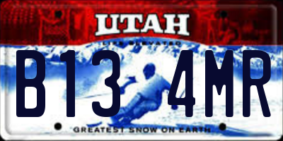 UT license plate B134MR