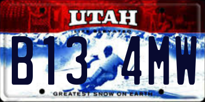 UT license plate B134MW