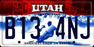 UT license plate B134NJ