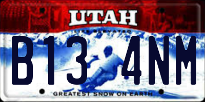 UT license plate B134NM