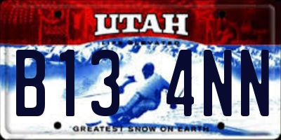 UT license plate B134NN
