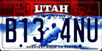 UT license plate B134NU