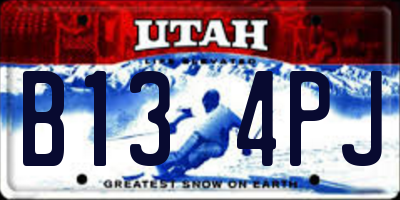 UT license plate B134PJ