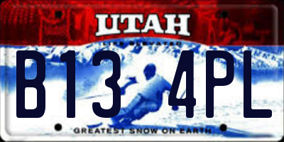 UT license plate B134PL