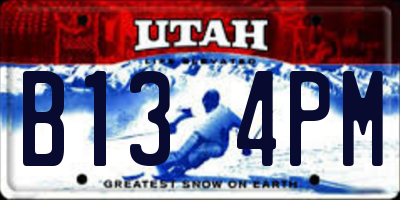 UT license plate B134PM