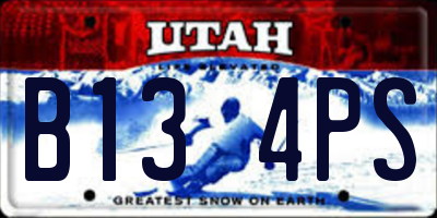 UT license plate B134PS