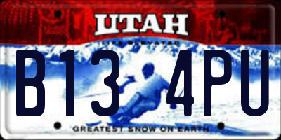 UT license plate B134PU