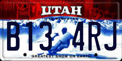 UT license plate B134RJ