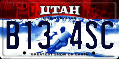UT license plate B134SC