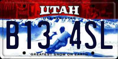 UT license plate B134SL