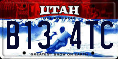 UT license plate B134TC