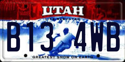 UT license plate B134WB