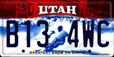 UT license plate B134WC