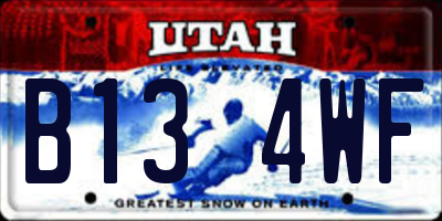UT license plate B134WF