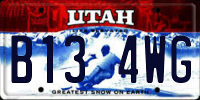 UT license plate B134WG