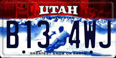 UT license plate B134WJ