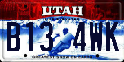 UT license plate B134WK