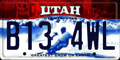 UT license plate B134WL