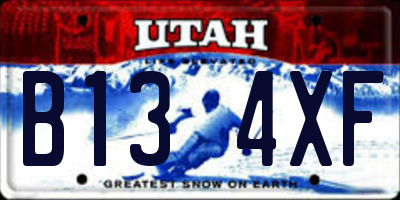 UT license plate B134XF