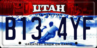 UT license plate B134YF