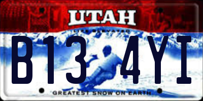 UT license plate B134YI