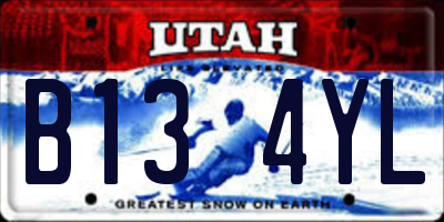 UT license plate B134YL