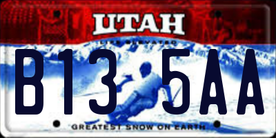 UT license plate B135AA