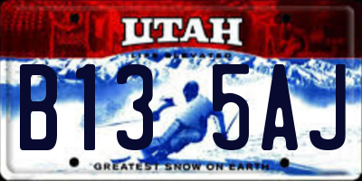 UT license plate B135AJ