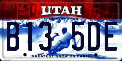 UT license plate B135DE