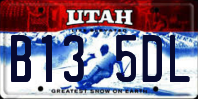 UT license plate B135DL