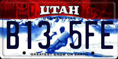 UT license plate B135FE
