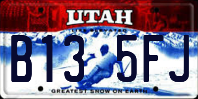 UT license plate B135FJ