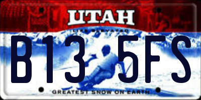 UT license plate B135FS