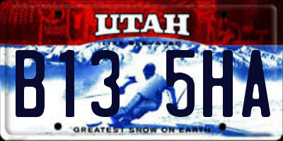 UT license plate B135HA