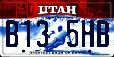 UT license plate B135HB