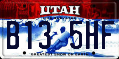 UT license plate B135HF