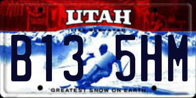 UT license plate B135HM