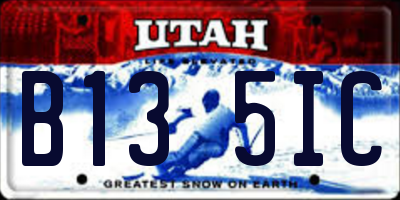 UT license plate B135IC