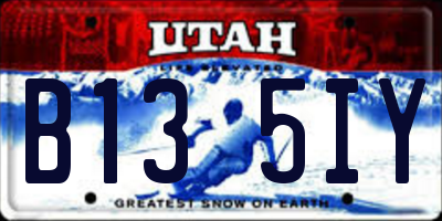 UT license plate B135IY