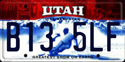 UT license plate B135LF