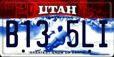 UT license plate B135LI