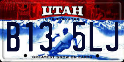 UT license plate B135LJ