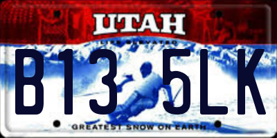 UT license plate B135LK