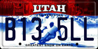 UT license plate B135LL