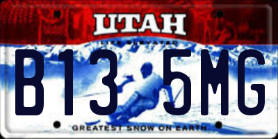 UT license plate B135MG